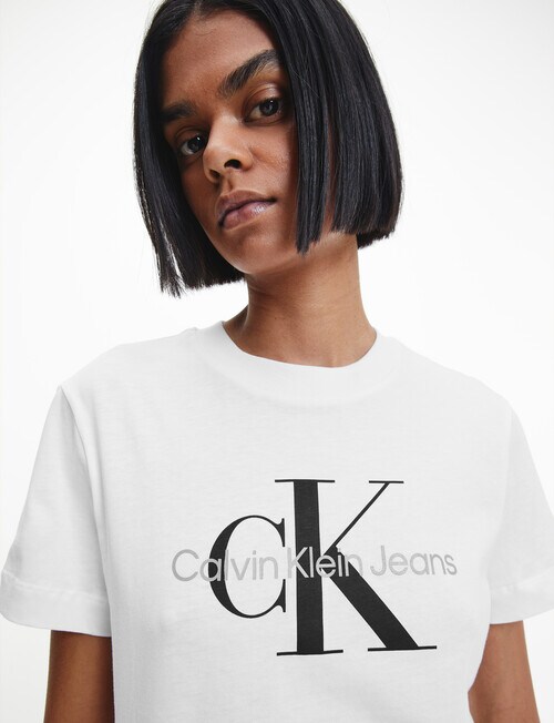Calvin Klein Monologo Regular Tee, Bright White product photo View 03 L