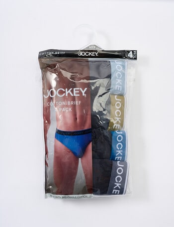 Jockey Cotton Brief, 4-Pack, Black product photo