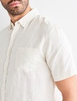 Gasoline Short Sleeve Linen Shirt, Sand product photo View 04 S