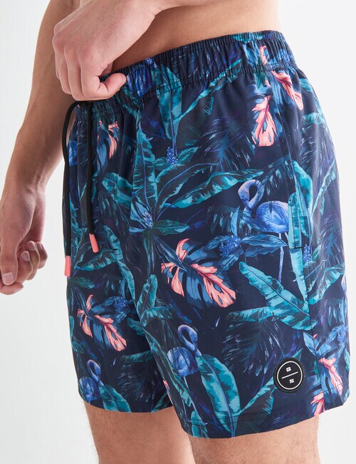 Gasoline Flamingo Swim Short, Navy - Swimwear & Boardshorts