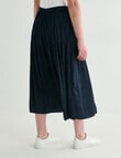 Whistle Pleat Satin Midi Skirt, Midnight product photo View 13 S