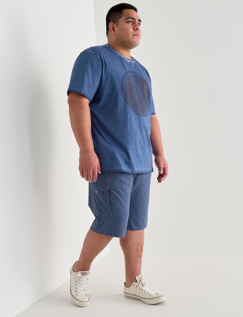 Chisel King Size Elastic Waist Cargo Short, Light Blue product photo View 03 L