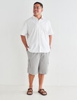 Chisel King Size Cotton-Linen Short Sleeve Shirt, White product photo View 03 S