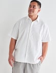 Chisel King Size Cotton-Linen Short Sleeve Shirt, White product photo View 05 S