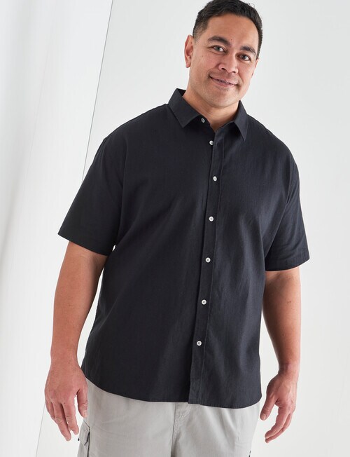 Chisel King Size Short Sleeve Shirt, Black Casual Shirts