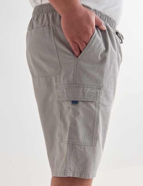 Chisel King Size Elastic Waist Cargo Short, Light Grey product photo View 04 L