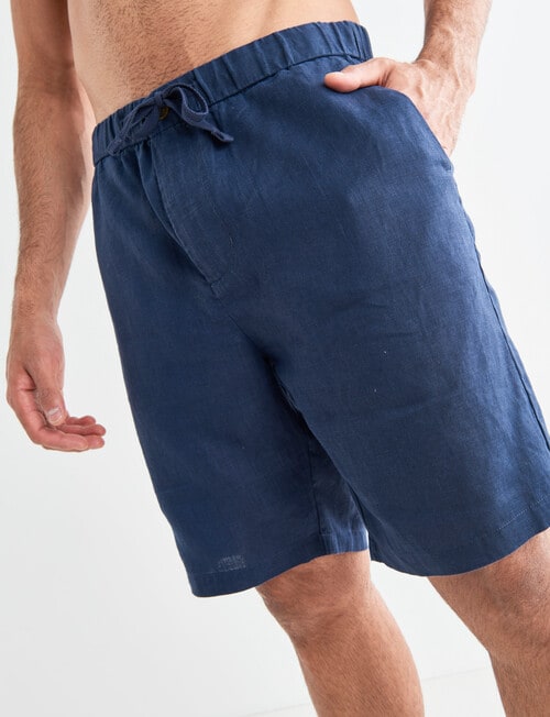 Gasoline Linen Shorts, Slate product photo View 04 L