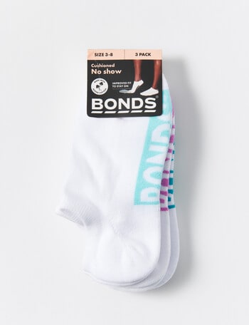 Bonds Logo No Show, 3-Pack, White product photo