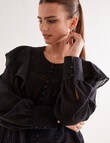 State of play Ezra Lace Ruffle Blouse, Black product photo View 04 S