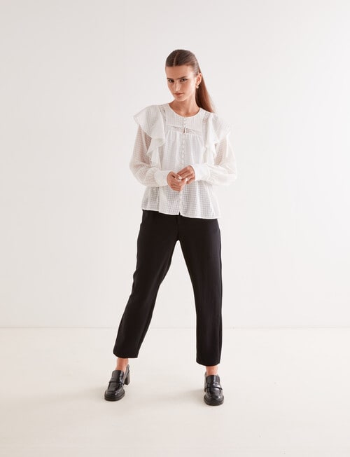 State of play Ezra Lace Ruffle Blouse, White product photo View 03 L
