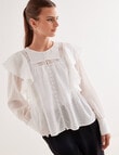 State of play Ezra Lace Ruffle Blouse, White product photo View 04 S
