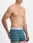 Jockey No Ride Up Stripe Trunk, Teal product photo View 02 S