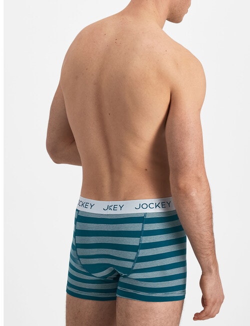 Jockey No Ride Up Stripe Trunk, Teal product photo View 03 L