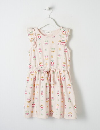 Mac & Ellie Smiley Fruit Short Sleeve Knit Dress, Blush product photo