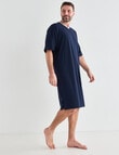 Chisel Cotton Knit Nightshirt, Navy product photo View 03 S