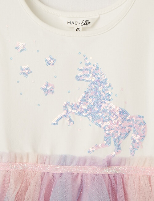 Mac & Ellie Formal Unicorn Waterfall Dress, Vanilla - Dresses