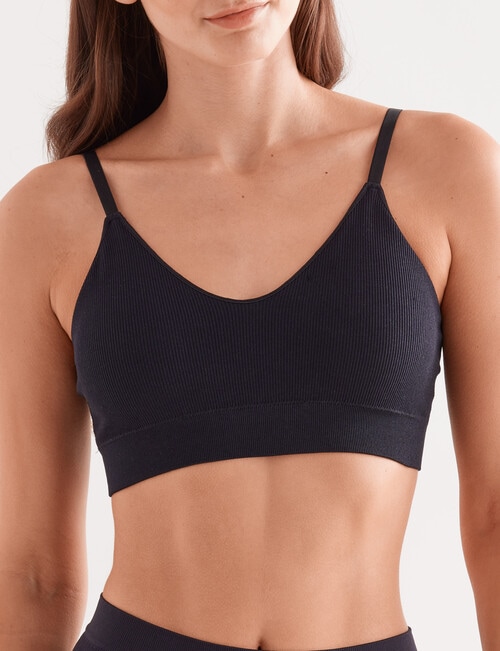 Honey Vegas Rib Triangle Crop Top, Black, XXS-XL product photo