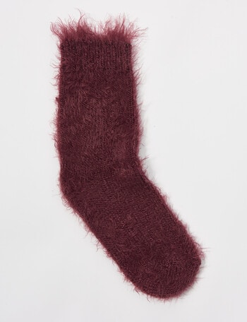 Levante Furry Plush Socks, Beetroot product photo