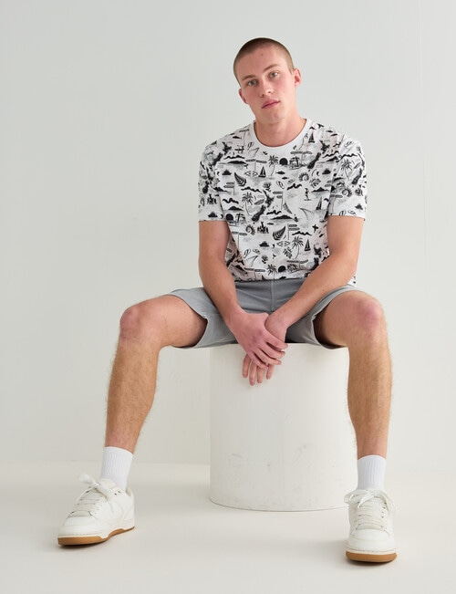 Tarnish All Over Island Print Tee, White product photo View 03 L