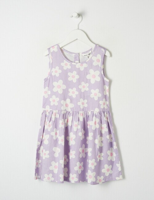 Mac & Ellie Daisy Linen Blend Drop Waist Dress, Lilac product photo
