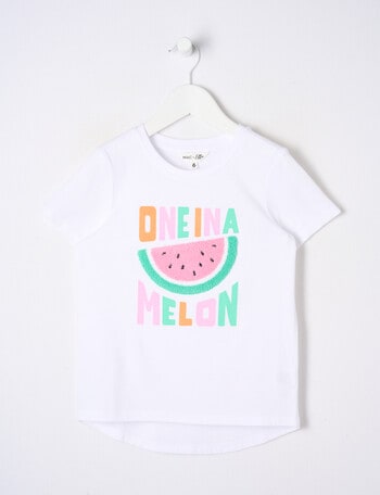 Mac & Ellie One In A Melon Short Sleeve Tee, White product photo