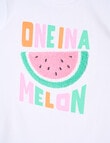 Mac & Ellie One In A Melon Short Sleeve Tee, White product photo View 02 S