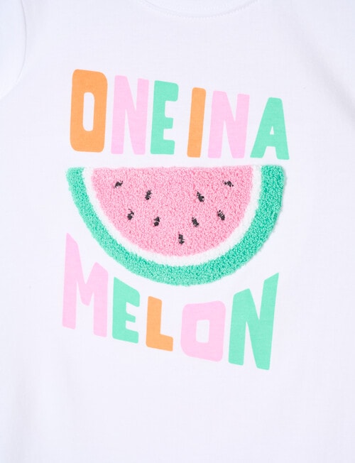 Mac & Ellie One In A Melon Short Sleeve Tee, White product photo View 02 L