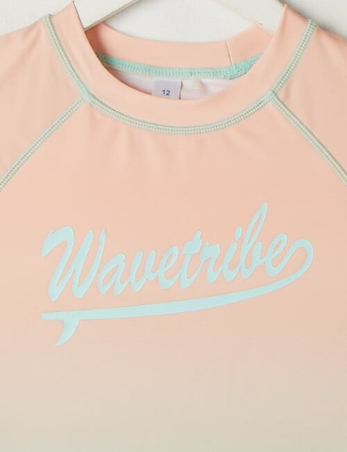 Wavetribe Ombre Short Sleeve Rash Top, Mint product photo View 04 L