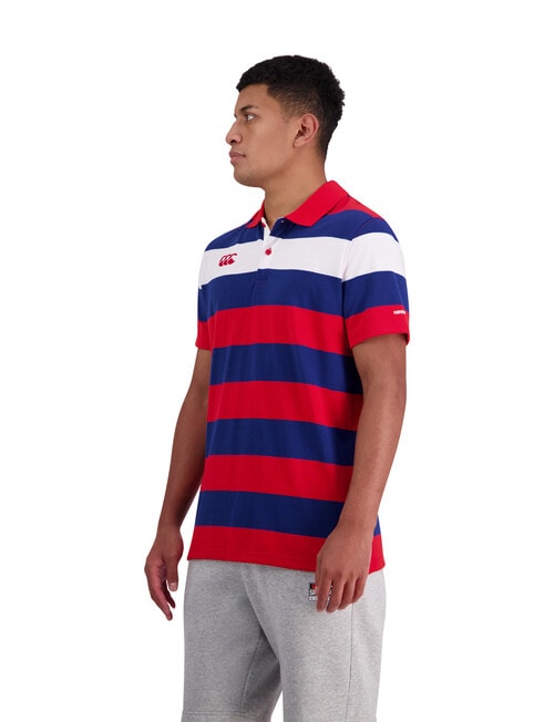 Canterbury Engineered Stripe Polo, Red & Blue product photo View 03 L