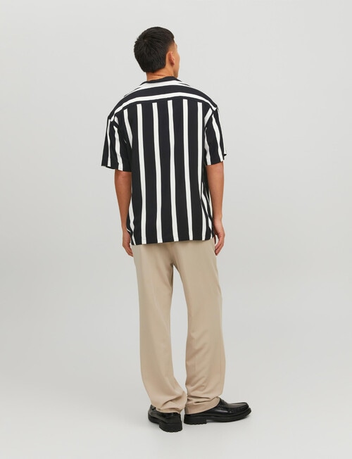 Jack & Jones Resort Stripe Shirt, Black & White product photo View 02 L