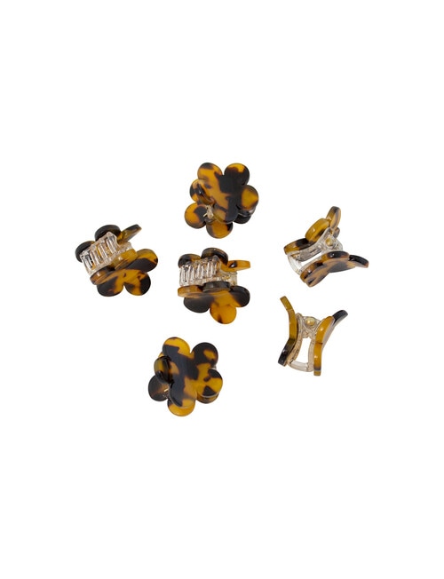 Adorn by Mae Mini Flower Grip Claws, Tortoiseshell, 6-Pack product photo View 02 L