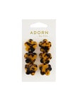 Adorn by Mae Mini Flower Grip Claws, Tortoiseshell, 6-Pack product photo View 03 S
