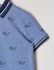 Mac & Ellie Dino Short Sleeve Polo Shirt, Blue product photo View 02 S
