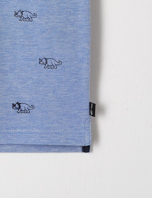 Mac & Ellie Dino Short Sleeve Polo Shirt, Blue product photo View 03 L