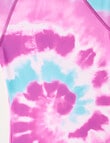 Wavetribe Short Sleeve Rash Suit Tie Dye Swirl, Pink Multi product photo View 03 S