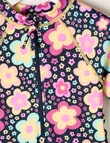 Wavetribe Pop Floral Long Sleeve Rash Suit, Pink & Black product photo View 02 S