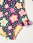 Wavetribe Pop Floral Long Sleeve Rash Suit, Pink & Black product photo View 03 S