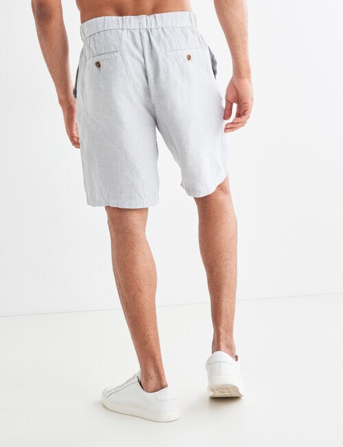 Gasoline Textured Linen Shorts, Cool Blue product photo View 02 L