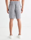 Gasoline Stripe Linen Shorts, Navy & Cream product photo View 02 S