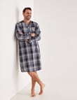Chisel Woven Check Long-Sleeve Nightshirt, Blue & Grey product photo View 03 S