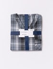 Chisel Woven Check Long-Sleeve Nightshirt, Blue & Grey product photo View 04 S