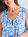 Ruby & Bloom Floral Keyhole Nightie, Blue, 10-26 product photo View 04 S