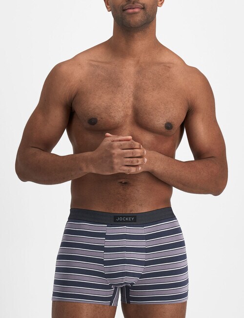 Jockey Comfort Stripe Trunk, 3Pack, Black & Grey Underwear