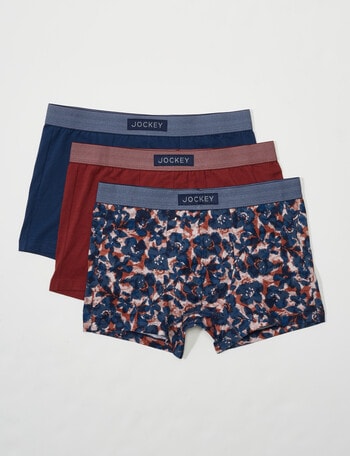 Jockey Comfort Trunk, 3-Pack, Floral, Navy & Maroon product photo