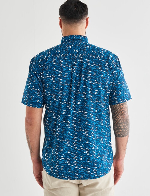 Logan Matsu Short Sleeve Shirt, Teal product photo View 02 L