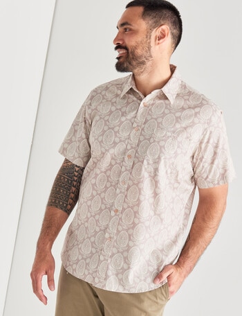 Logan Ceasar Short Sleeve Shirt, Taupe product photo