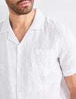Gasoline Linen Cuban Resort Shirt, White product photo View 04 S