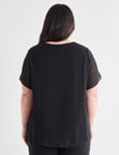 Studio Curve Double Layer Short Sleeve Top, Black product photo View 02 S