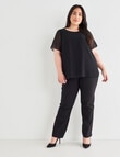 Studio Curve Double Layer Short Sleeve Top, Black product photo View 03 S