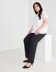 Studio Curve Collection Short Sleeve Double Layer Top, White product photo View 03 S